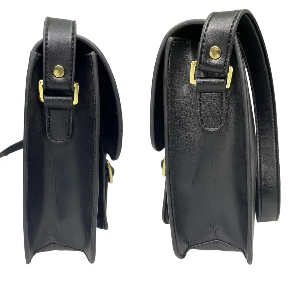EUC - Steven x Steve Madden Black Faux Leather Studded Messenger Bag